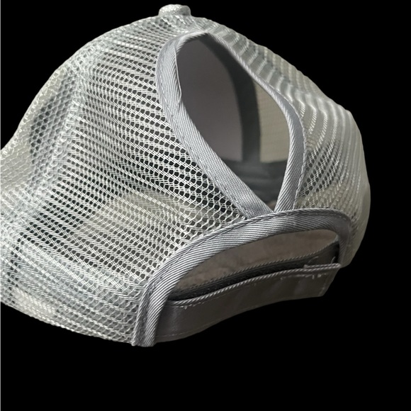 Glitter Ponytail Baseball Cap Silver Mesh High Bun Trucker Hat Adjustable - Picture 12 of 13